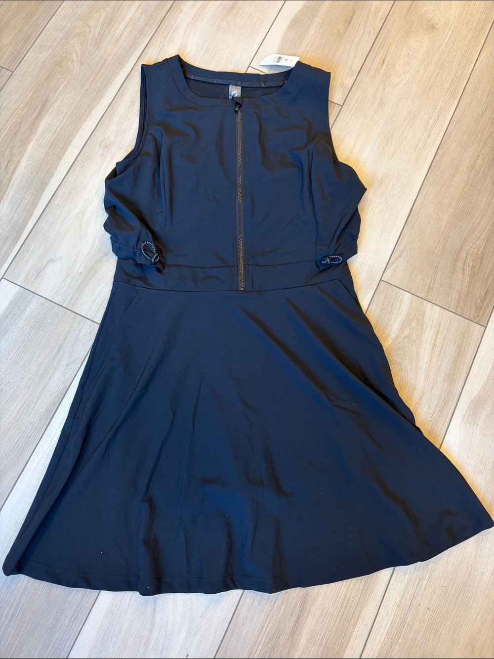 New Lou and Grey Women's Black Sleeveless Zip-Front A-Line Dress